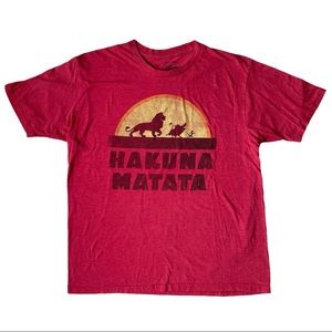 Disney The Lion King “Hakuna Matata” Graphic Tee T-Shirt Red - Men’s XL